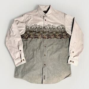 Woolrich Men's Long Sleeve Button-Up Shirt Bear Outdoor Western Style Size XXL